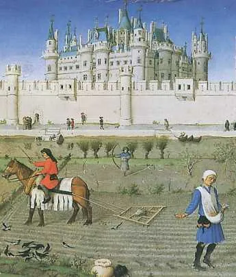   Jean et Herman Les très riches Heures du duc de Berry, le mois d'octobre - par Paul LIMBOURG (musée Condé, Chantilly)