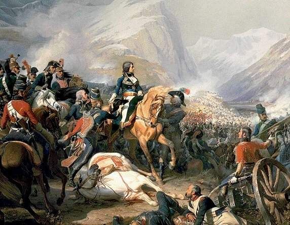 Napoléon Bonaparte à la bataille de Rivoli (Italie) 14 Janvier 1797 - par Henri-Félix-Emmanuel PHILIPPOTEAUX (Musée national du château de Versailles et des Trianons)