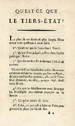Qu'est-ce que le Tiers-Etat ? [Abbé E.Siéyès] 1789