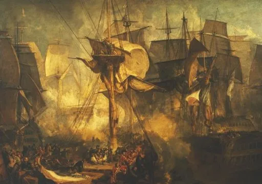 La bataille de Trafalgar - par TURNER (Londres, Tate Gallery)